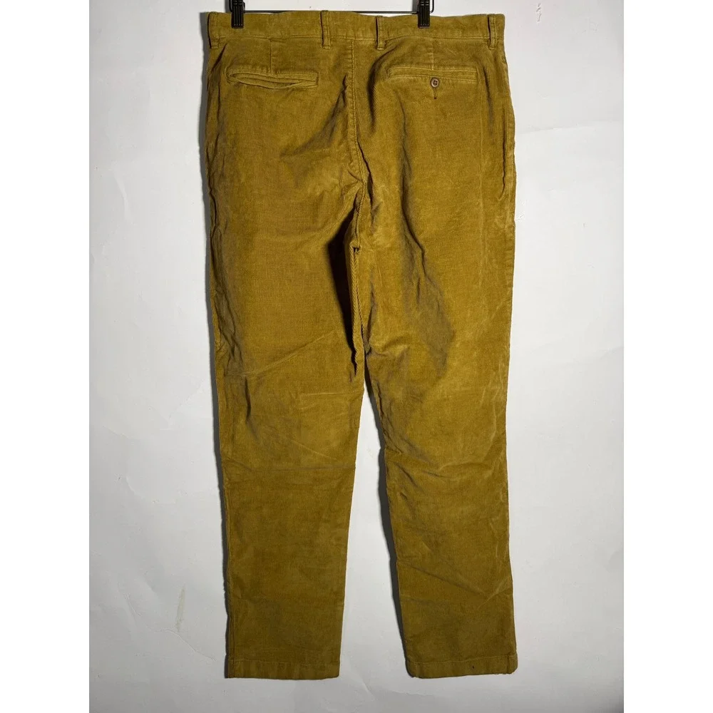 J.Crew Mens Classic Straight Corduroy Pants Mustard Gold Yellow 36x34 NWT